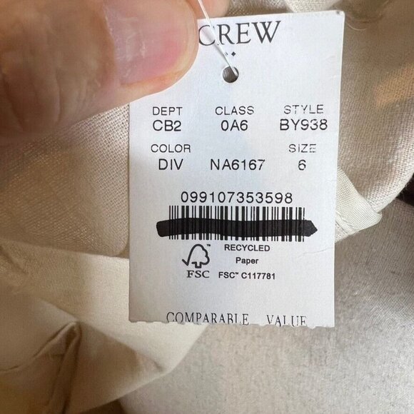 J.Crew $158 Relaxed Linen Blend Blazer Dusty Ivory Size 6 BY938 - Picture 8 of 9